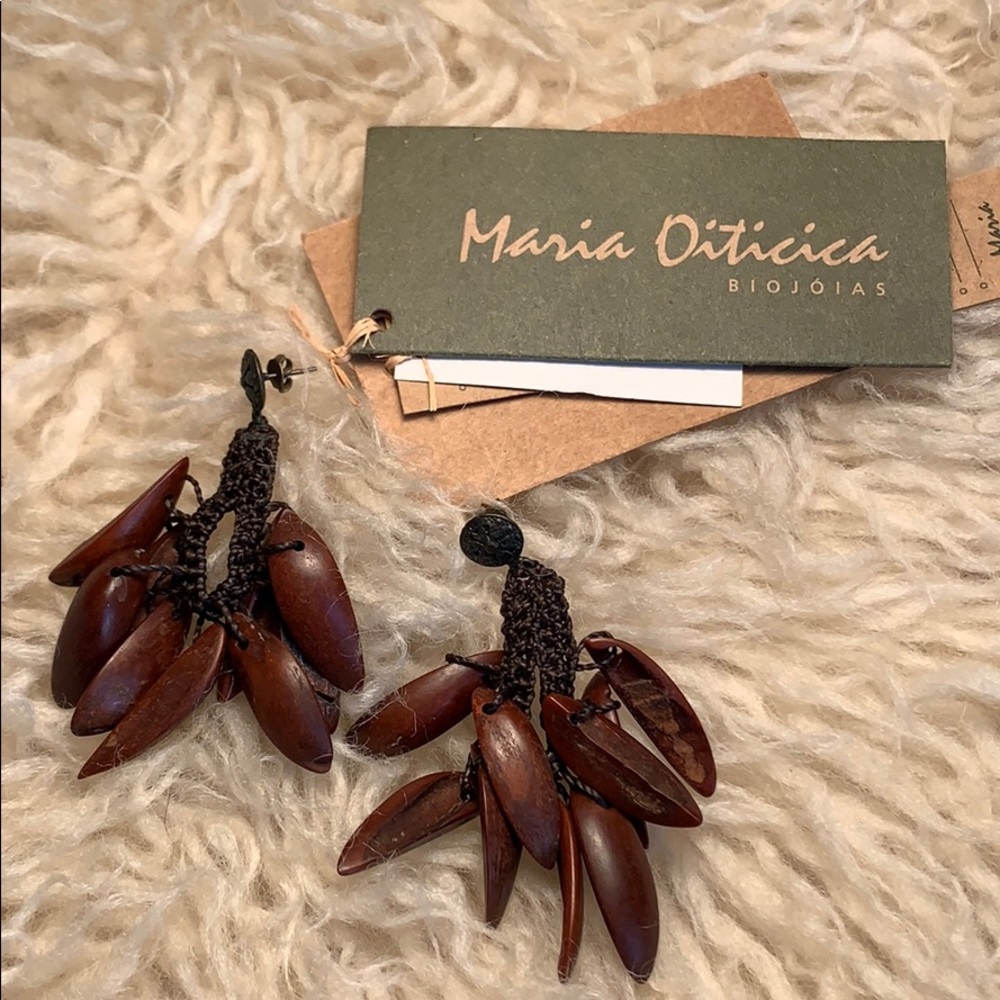 Natural REAL SEED Braided Dangle Earring